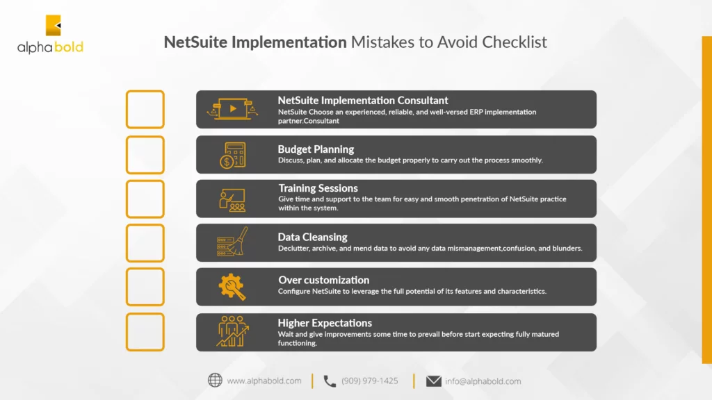 this image shows the NetSuite implementation mistakes