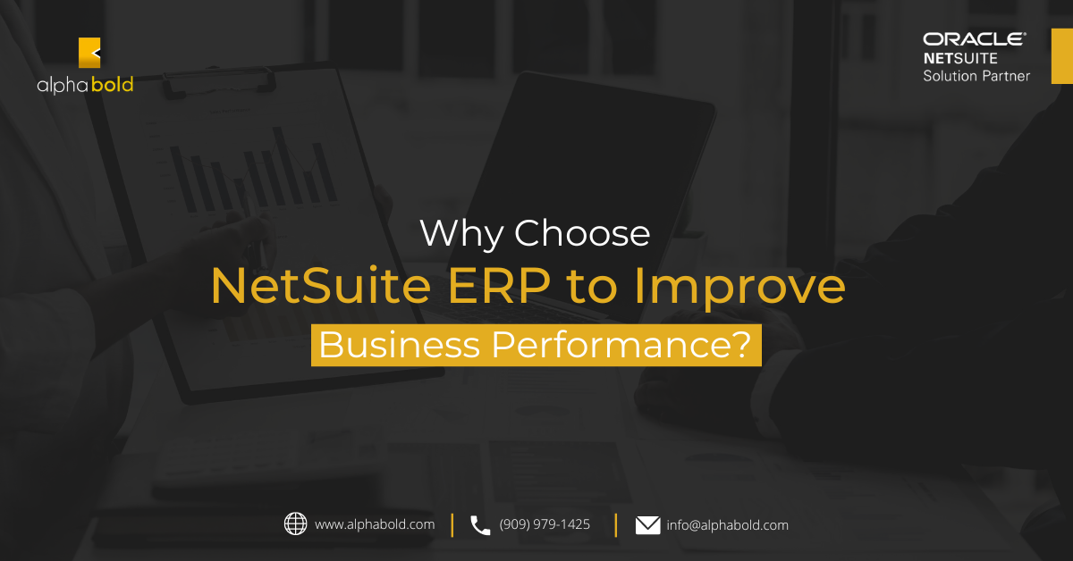 Infographics show the NetSuite ERP to Improve Business Performance